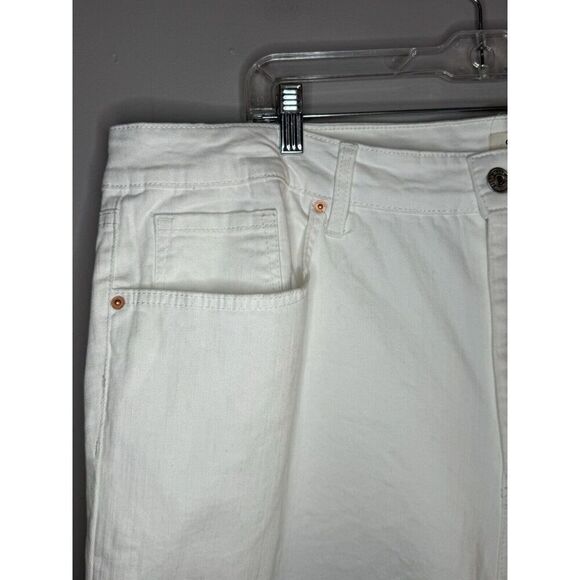 Jessica Simpson Adored Slim Bermuda Shorts Modest White Denim Jean Fray Hem 24W - Picture 7 of 16